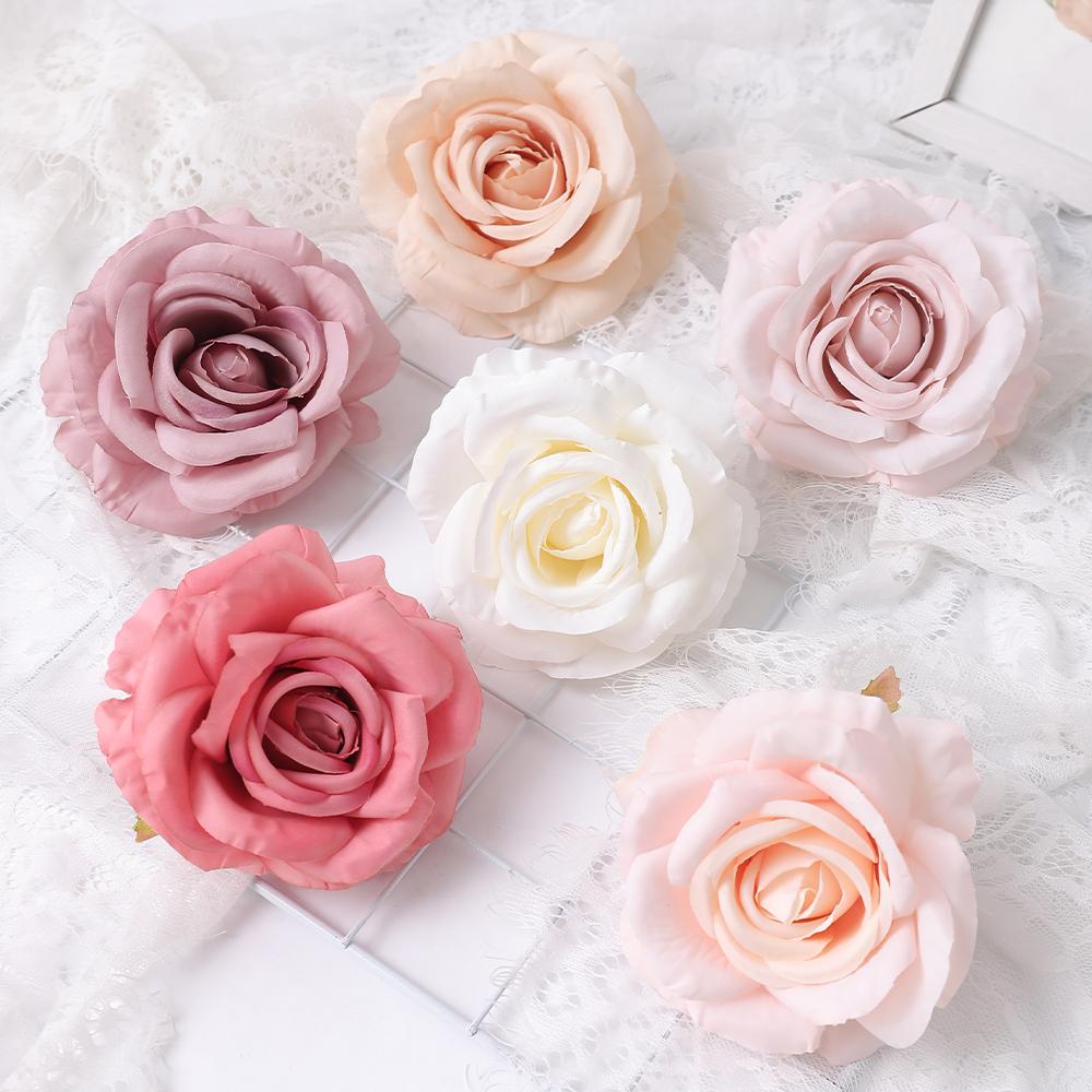 2/5 шт. 10 см искусственные розы, шелковые головки цветов, имитация цветка, украшение дома, комнаты, свадебное украшение, аксессуары для DIY венков