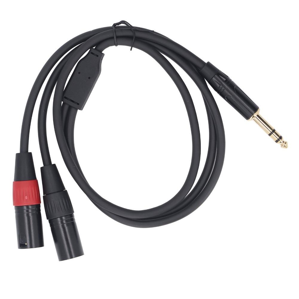 Unbalanced Y Splitter Cable 6.35mm Stereo Breakout Cable Signal Splitting
