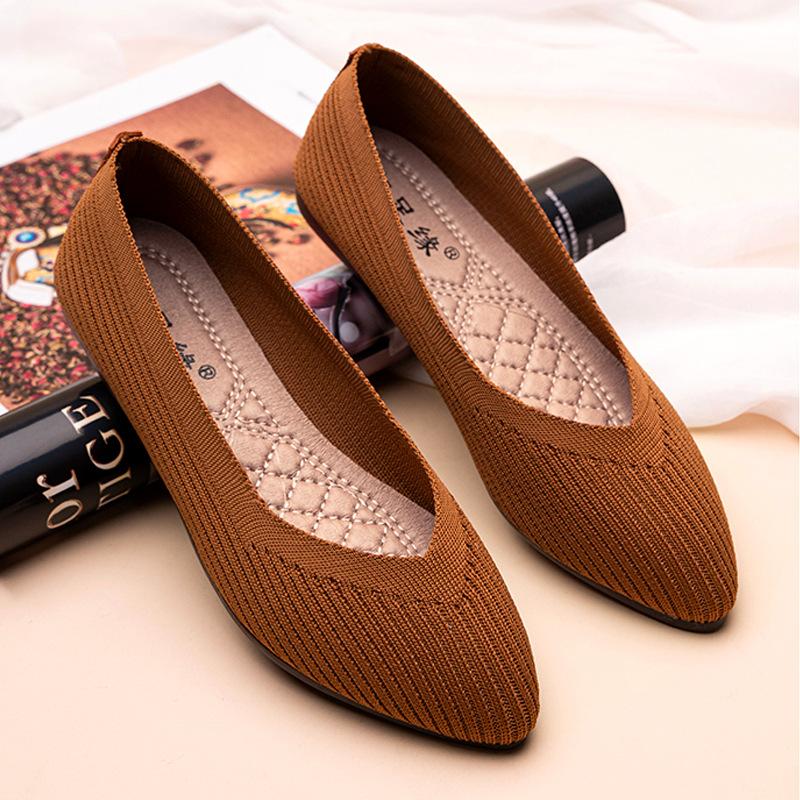 Женские тканевые туфли старые Пекинские новые летние туфли для мам с мягкой подошвой, рабочие туфли на плоской подошве, черные полые, дышащие