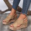 2024 Roman Open Toe Shoes Platform Sandals Women Summer Retro Peep Toe Thick Bottom Wedge Shoes Women Casual High Heel Sandals Size43