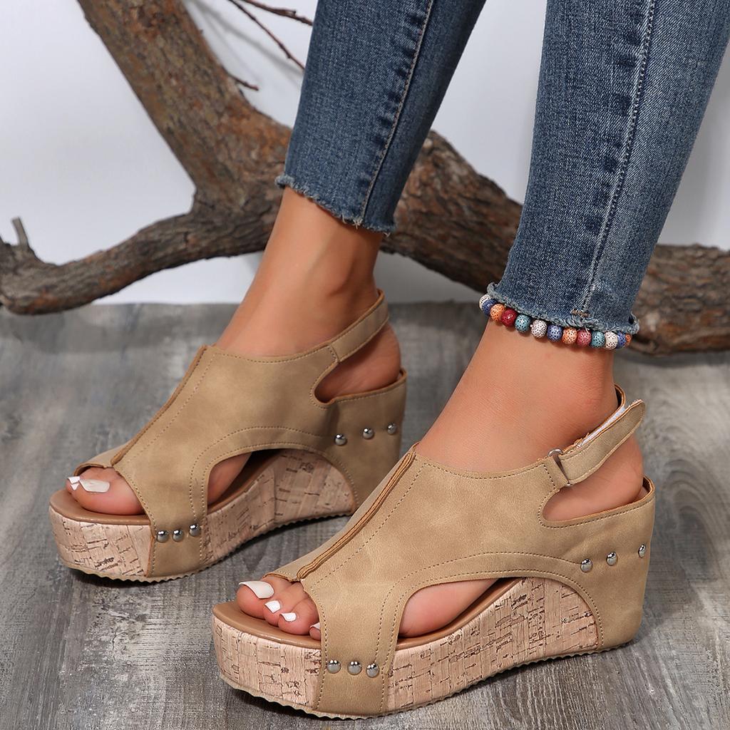 2024 Roman Open Toe Shoes Platform Sandals Women Summer Retro Peep Toe Thick Bottom Wedge Shoes Women Casual High Heel Sandals Size43