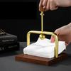 Napkin Holder Wood Table Napkin Holder With Weighted Metal Arm Modern Cocktail Napkin Holder For Home Kitchen Office Restaurant