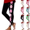 Women's Casual And Fashionable Outdoor Holiday Print Plaid Print Slim Fit Elastic Yoga Pants Nine Minute Pants