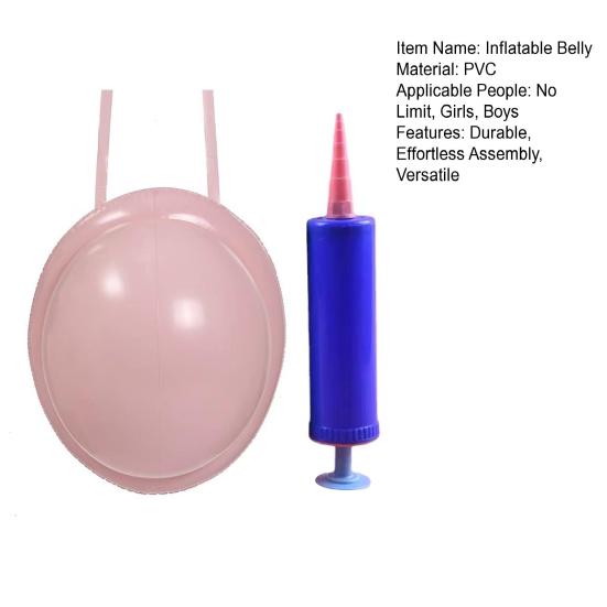 ПВХ Накладной живот Надувной Костюм беременного живота с воздушным насосом Реалистичный реквизит живота