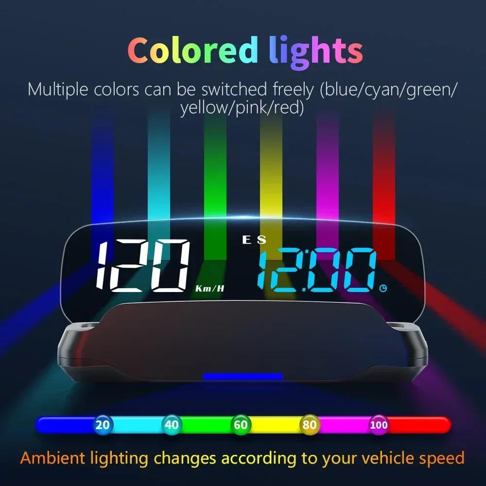 Hud Head Up Display Car Supplies Auto Universal With MPH Compass Direction Fatigue Driving Reminder Car Electronic Devices