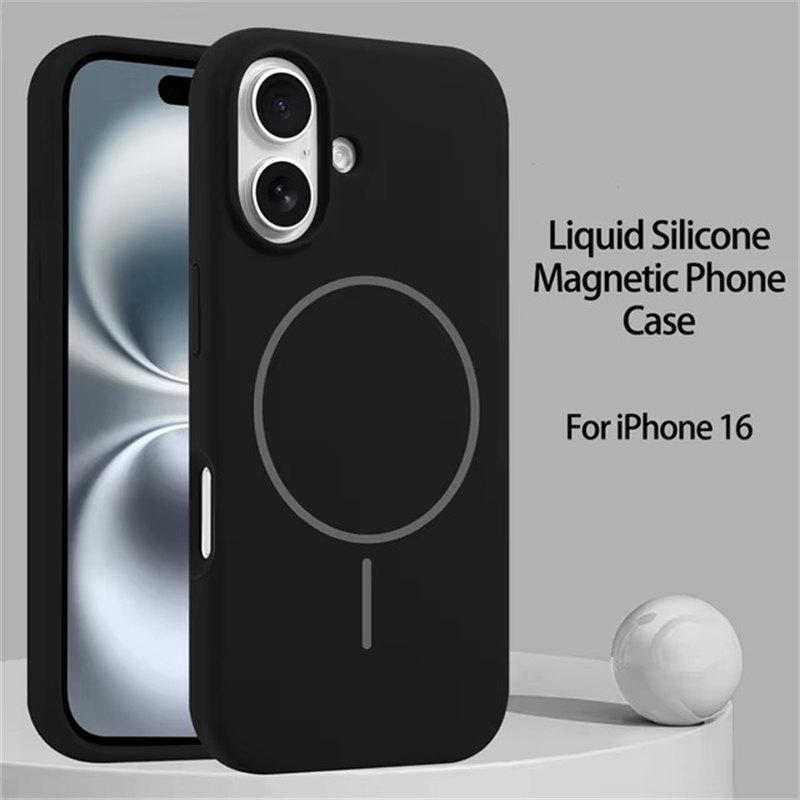 Роскошный оригинальный жидкий силикон для Magsafe чехол для iPhone 16 Plus 15 14 13 12 Pro Max магнитный беспроводной зарядный мягкий чехол