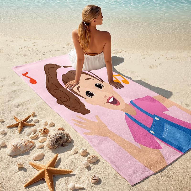 1pc Ms Rachel4 Beach Towel, Comfortable and Thick, and Swimming/Bath/Picnic/Camping Towel, Suitable for Seaside Beaches