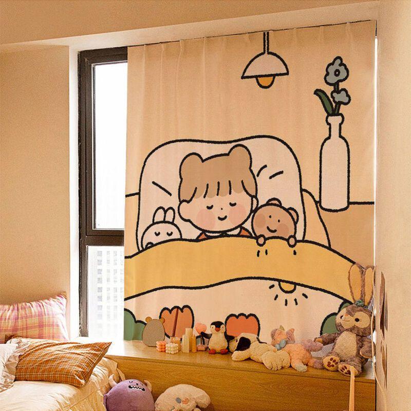 Элегантная штора на липучке для окна для декора дома, спальни, мягкий и дышащий полиэстер