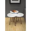 Журнальный столик Nesting с деревянными ножками, белый, круглый, 3 предмета
