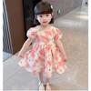 Платья для девочек, платья для девочек маленького и среднего размера, повседневные платья принцесс с цветочным принтом для младенцев и девочек