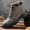 Martin Boots Men's Autumn New High-top Casual Tooling Boots Soft Leather Medium-top Locomotive Sports British Leather Trendy Men's Shoes