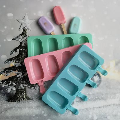 Силиконовая 4 даже овальная форма для мороженого с мороженым DIY пищевая силиконовая форма для мороженого