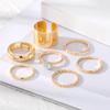Набор из 7 предметов Щедрая любящая женщина Студенческое кольцо Выдалбленное кольцо с резьбой Роскошное простое индивидуальное очаровательное женское кольцо с кисточкой Набор колец для влюбленных Подарочное кольцо
