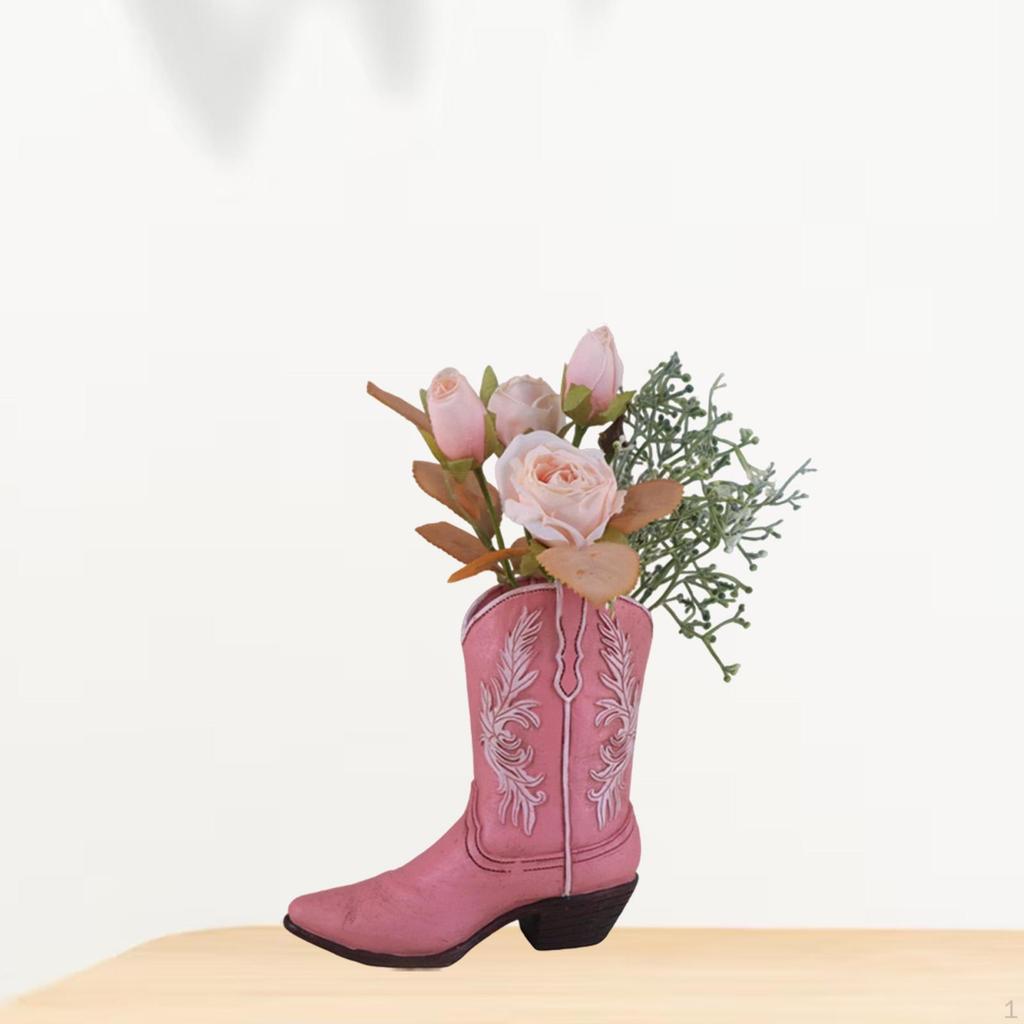 Boot-Shaped Resin Vase for Floral Displays Home Accent Dining Table