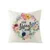 Spring Floral Throw Pillow Cover Polyester Printed Sofa Cushion Cover Blue Truck Bedroom Cushion Cover