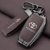Кожаный чехол для автомобильного ключа из цинкового сплава для Toyota Corolla Hybrid 2021 Rav4 Land Cruiser Prado Camry Highlander Prius C-HR 2018+