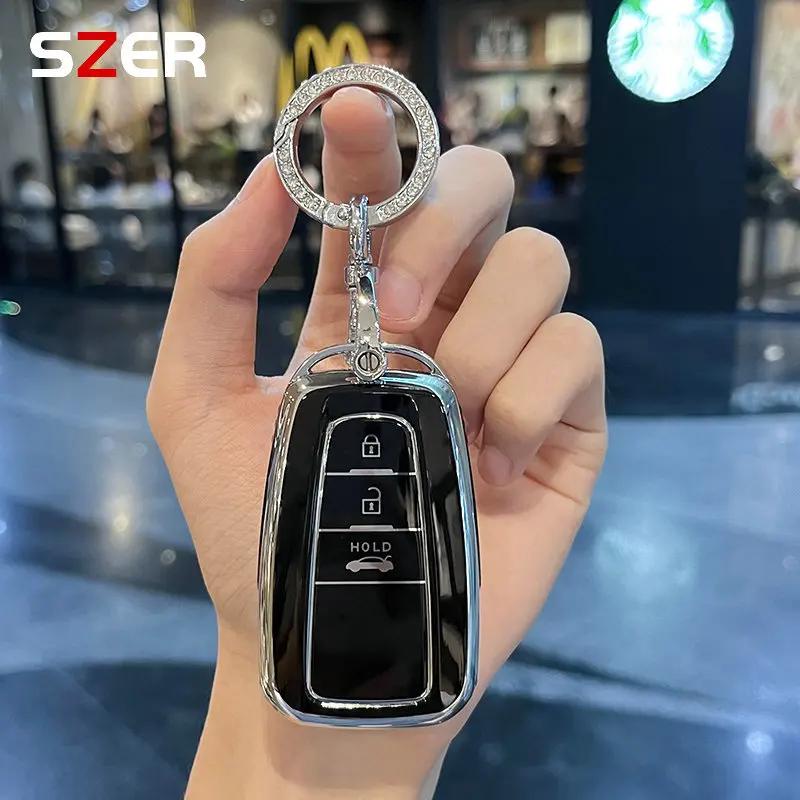 ZYU3  Fashion TPU Car Keychain Key Case Cover Shell Fob For Toyota Corolla Prius Camry CHR C-HR RAV4 Altis Land Cruiser Prado Keyless