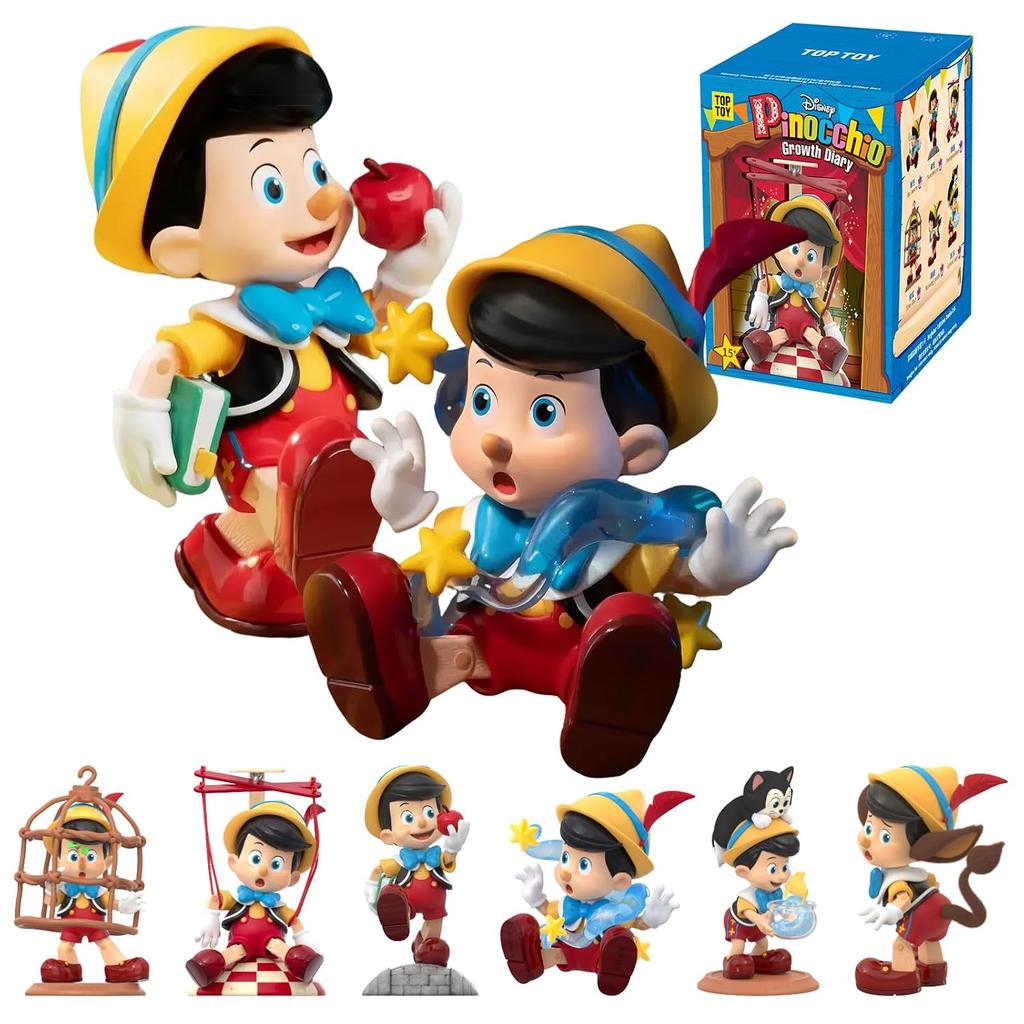 TOP TOY Серия «Дневник роста Пиноккио» от Disney 1 штука Фигурка-сюрприз из гачапона Пластиковая модель Премиум Софуби Подарок на день рождения Предмет с персонажем Пиноккио
