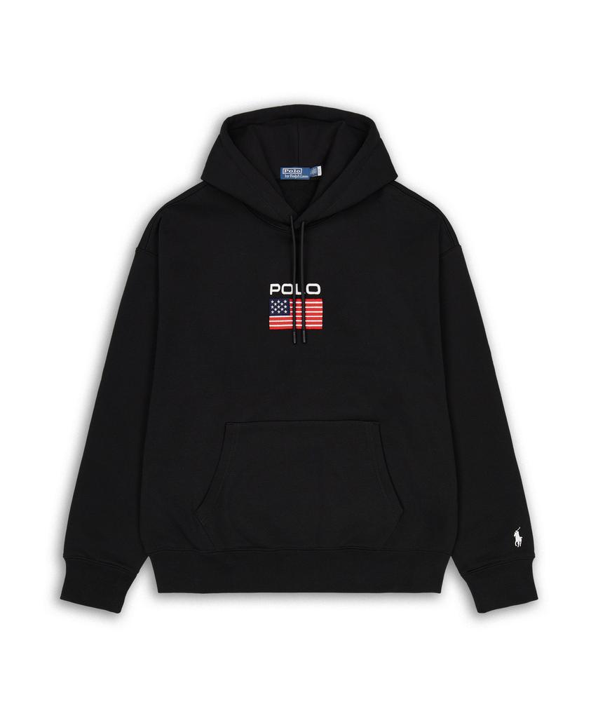 Flag Fleece Hoodie - Black
