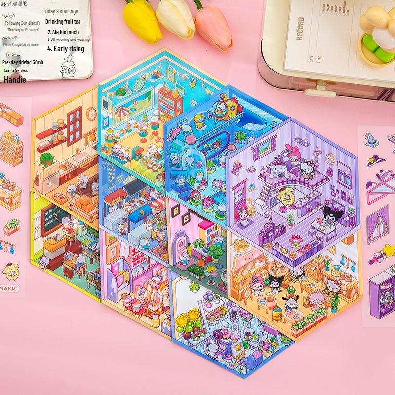 3D миниатюрные наклейки-диорамы: Игра-конструктор «Домик» для детей своими руками