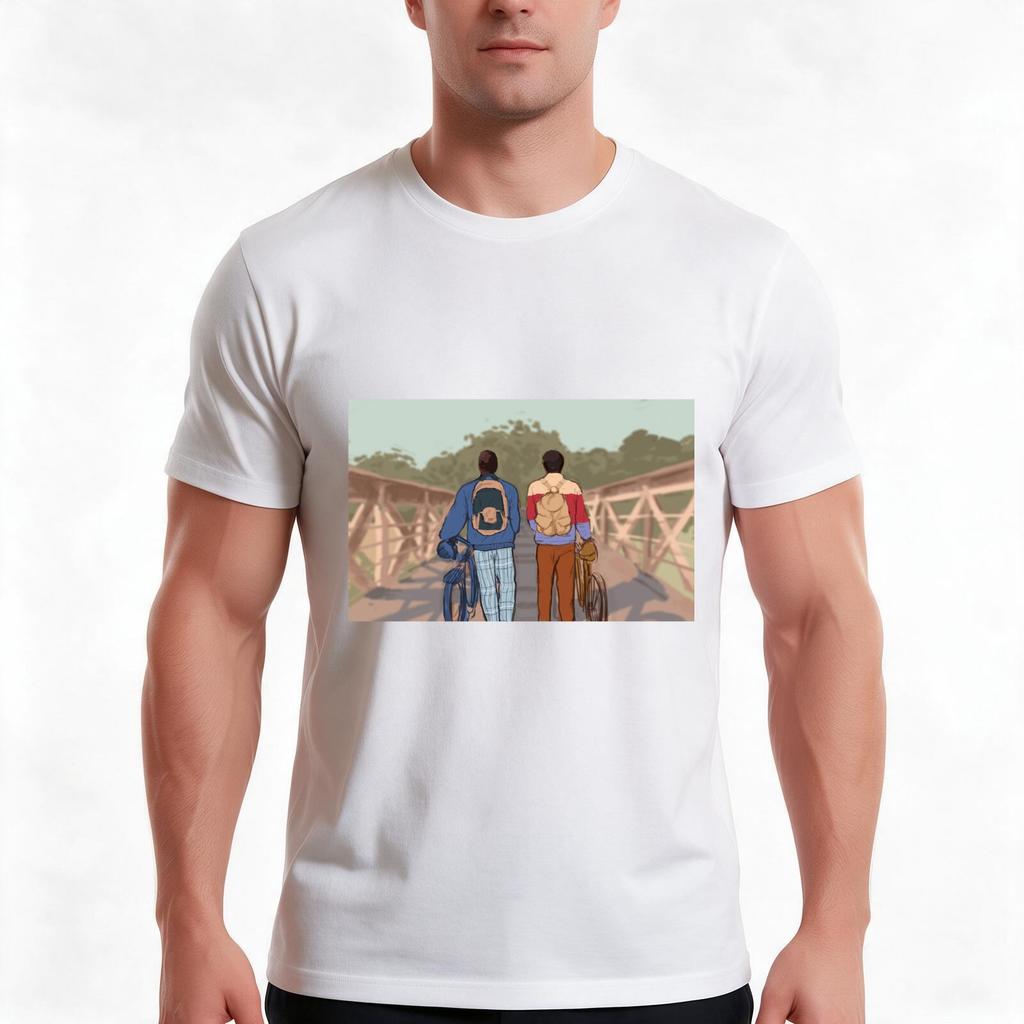 Otis And Eric 2 Tshirt Summer Casual Cotton Tee Oversized Streetwear Tops Vintage Graphic Print Loose Fit Short Sleeve