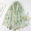 2024 Spring And Autumn Winter New Cotton And Hemp Long Thin Scarf Travel Versatile Sunscreen Warm Shawl For Women