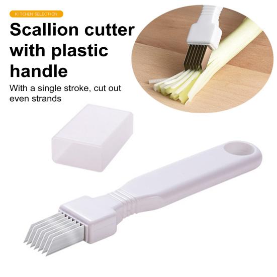 1/2/3 шт. резак для лука с защитным ограждением, измельчитель зеленого лука из нержавеющей стали, нескользящая ручка, 7 лезвий, кухонные инструменты