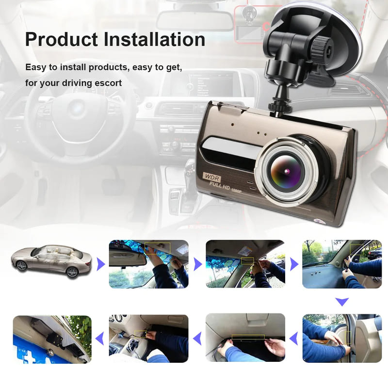 Car DVR Full HD 1080P Dash Cam Vehicle Camera Drive Video Recorder Black Box Auto Dashcam Night Vision Car Accessories Registrar