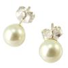 [P2373] - Ivory 'Perla' Silver Earrings - 6 Mm