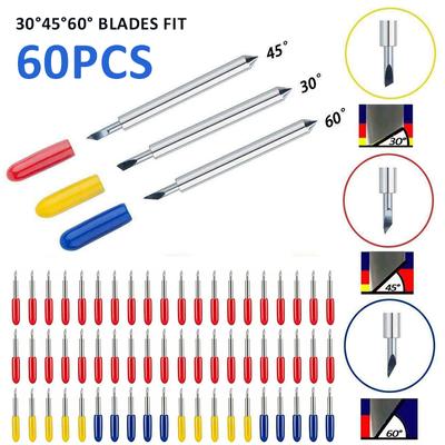 Новинка, 60 шт., 30, 45, 60 ° лезвия для Cricut Explore Air 2, машины для резки винила, инструменты для резки