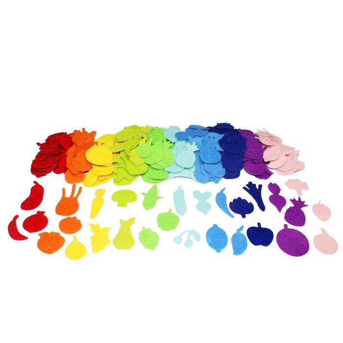 Gommette en feutrine adhésive Fruits et légumes 300 pièces