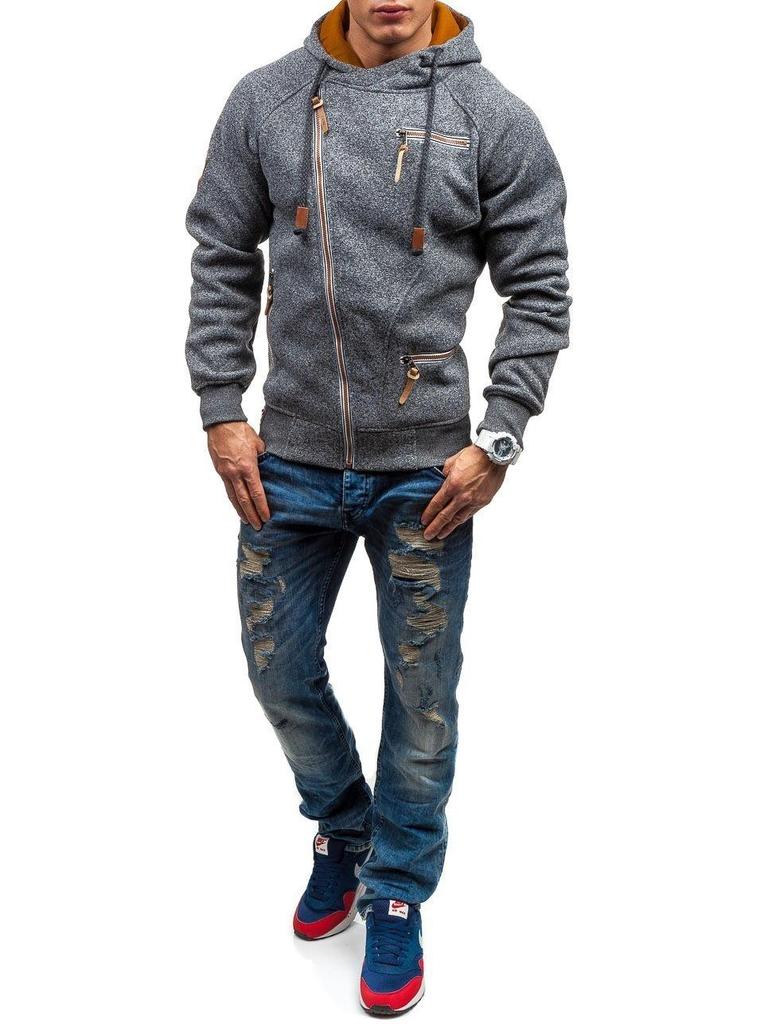 Мужская толстовка из катионного флиса с боковой молнией, персонализированная