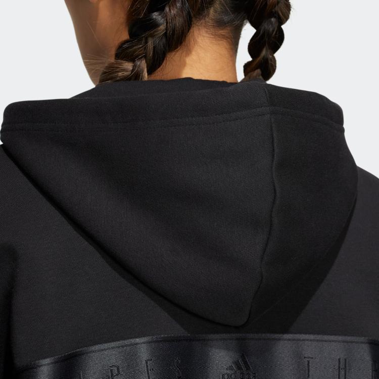 Adidas Сплошной цвет с вышитым логотипом, спортивная куртка с длинным рукавом, женские куртки, черный HM2814