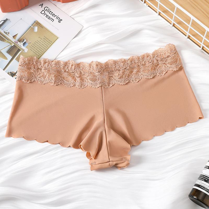 Sexy Large Size Animal Pattern Panties Ice Silk Seamless Boxers Mid-Waist Sports Fitness Women'S Panties