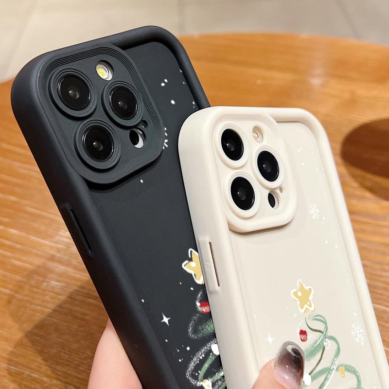 Christmas Tree Pattern Case For iPhone 17 Air 16e 16 15 14 Pro Max 13 17 Pro Max 17 Pro 17 Shockproof Soft TPU Silicone Phone Cover Funda