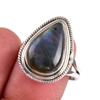 Natural Labradorite Gemstone 925 Solid Sterling Silver Jewelry Ring Size 7 n6S14