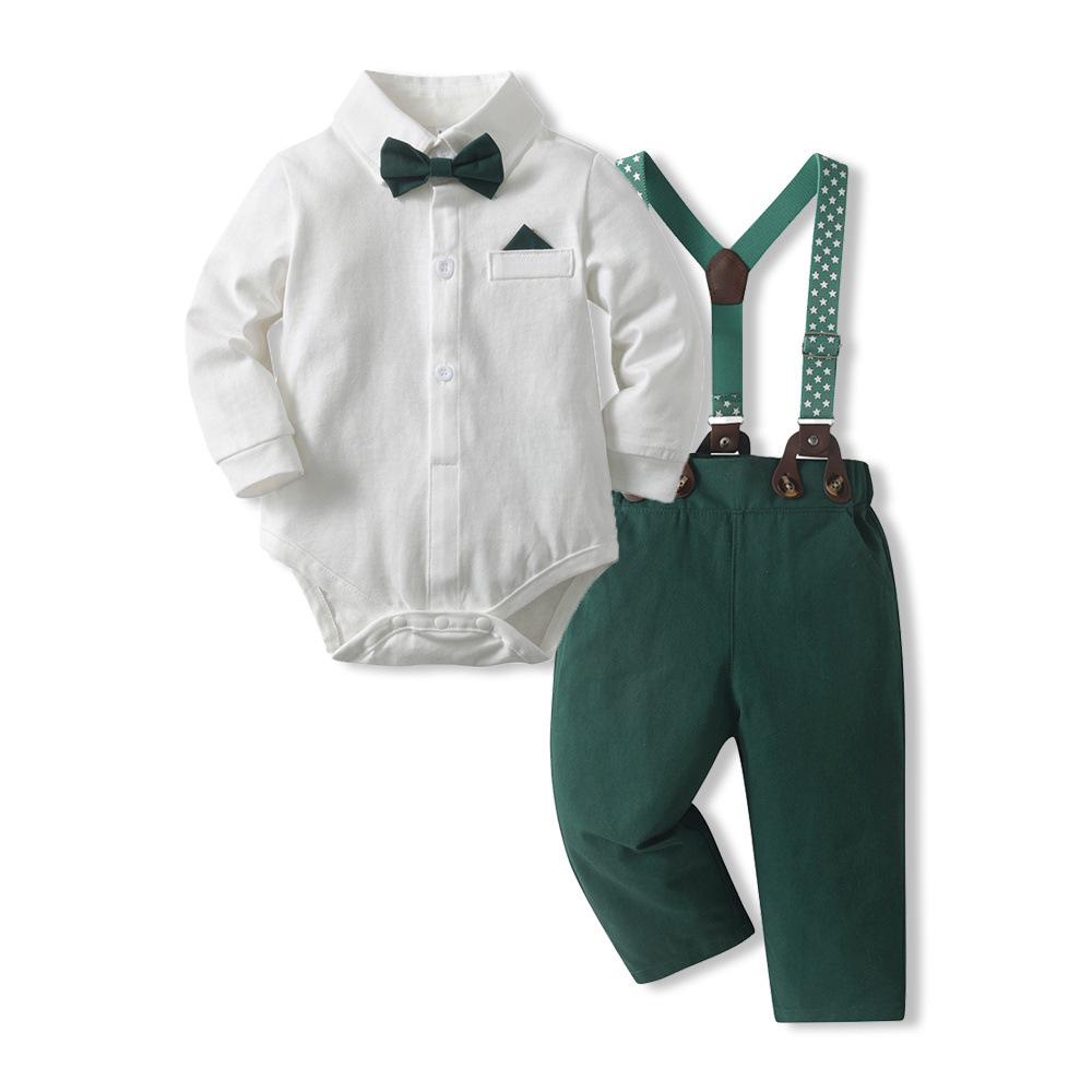 Комплекты платьев для младенцев и малышей на весну/осень, хлопковые комбинезоны для мальчиков, милые детские наряды для весенней прогулки