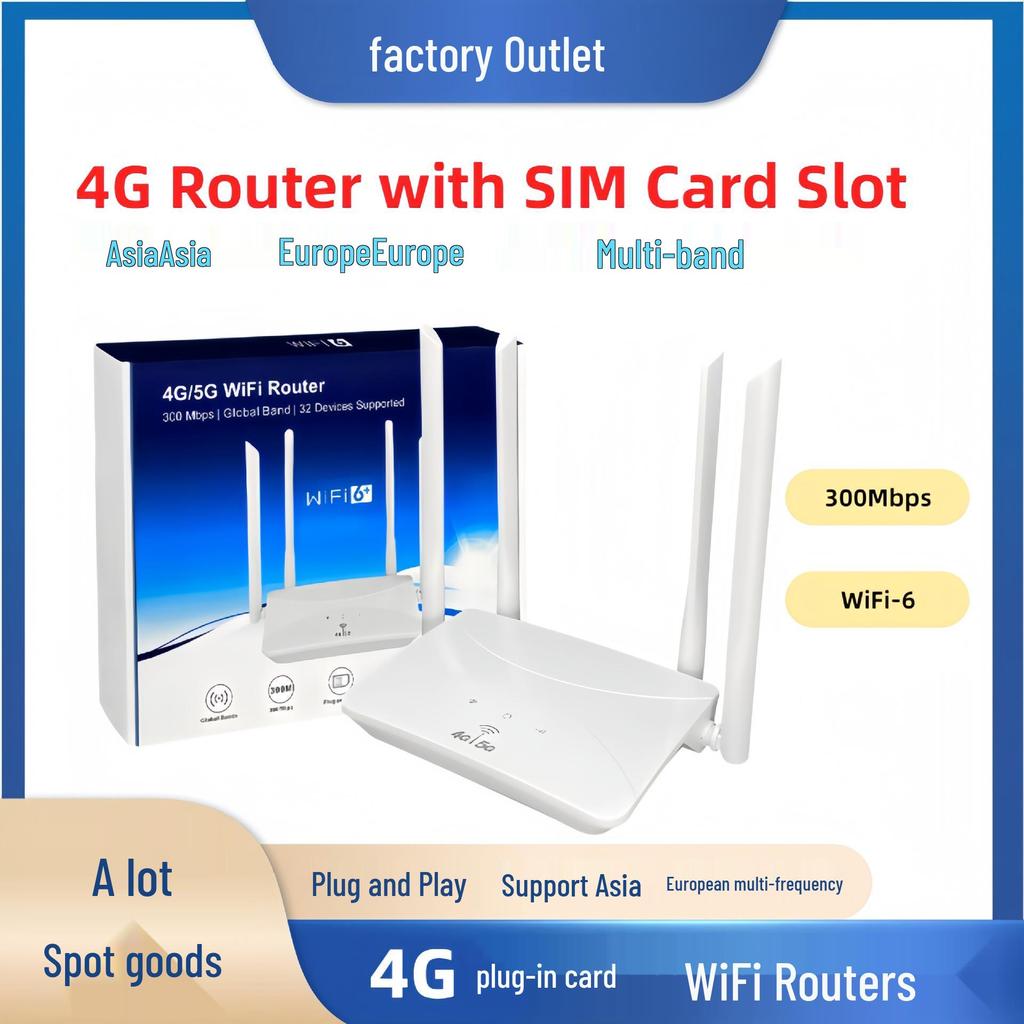 4G LTE Wireless WiFi Home & Office Router with SIM Card Slot