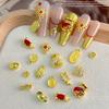 10 Pcs Gold Nail Charms New Year Nail Art Decorations Shiny Rhinestone Nail Gems Sparkling Nail Jewelry for Party Wedding DIY Nail Design