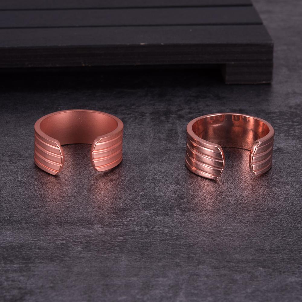 Ikuinen, мужские кольца из чистой меди, обручальные кольца в полоску, магнитные кольца для мужчин, регулируемая манжета, медное кольцо