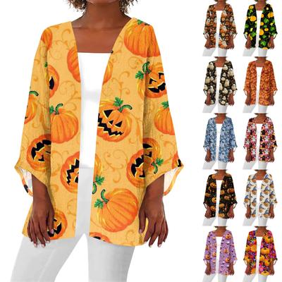 Женский повседневный модный принт легкий кардиган средней длины с пальто