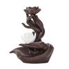 1 Set Incense Burner Elegant Design Hand Lotus Shape Backflow Incense Holder with 10