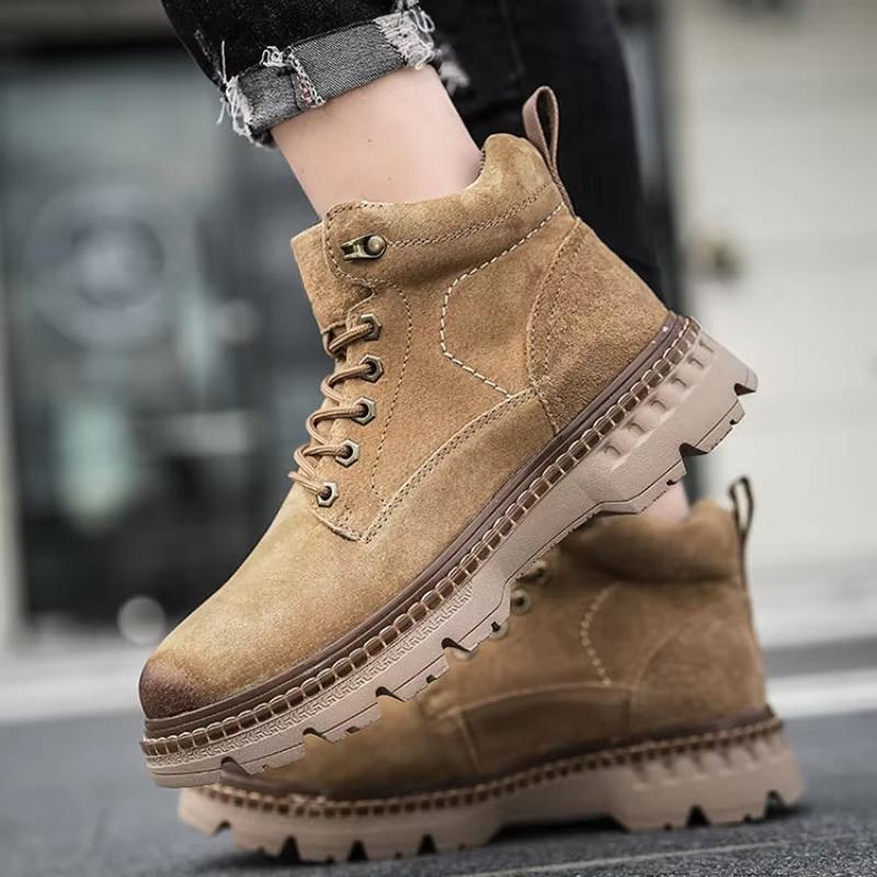 Мужские ботинки из натуральной кожи, брендовые мужские повседневные туфли, высококачественные мужские ботинки, износостойкие и нескользящие мужские походные ботинки для улицы