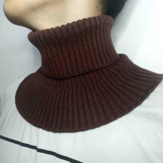 Men's Knitted Scarf Cold-Proof Versatile Keep Warmth All-match Solid Color Elastic Neck Cover for Winter