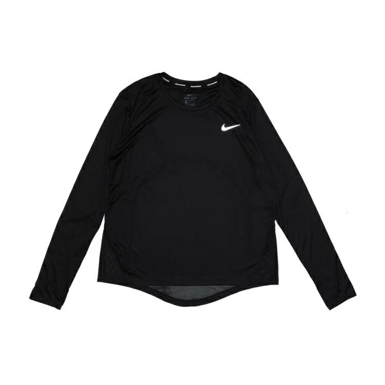 Nike Dri-FIT Slim Fit Длинный рукав Бег Тренировочная футболка Женская Топы Черный AJ8129-010