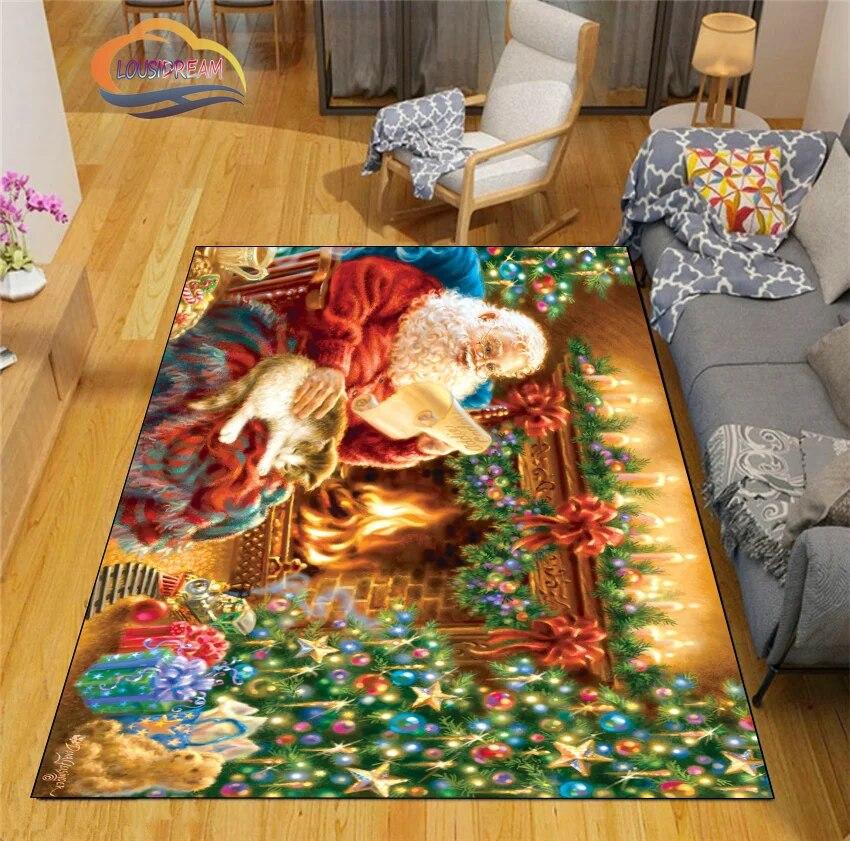 Рождественские коврики с 3D принтом, ковер, модный коврик для спальни, гостиной, офиса, детей, домашний декор
