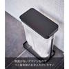 Yamazaki Luce Garbage Bag Holder, Slim, Black, Approx. W26 x D14.5 x H38 cm (approx. H50.5 cm with lid open), Easy to Remove Garbage Bags, Item Number