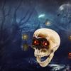 Анимированный говорящий череп с мигающим глазом и движущейся челюстью, украшение на голову скелета на Хэллоуин, ужасающий аксессуар для вечеринки