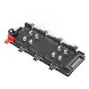 12V 4PIN ARGB and PWM Hub 8 Channel PC Fan PWM HUB Expand Motherboard Fan ARGB Interfaces with for SATA Power Supply