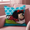 Cartoon M-Mafalda Cushion Cover Multi-Scene Pillow Cover for Home & Car - Reversible, Soft & Durable for Daily Use